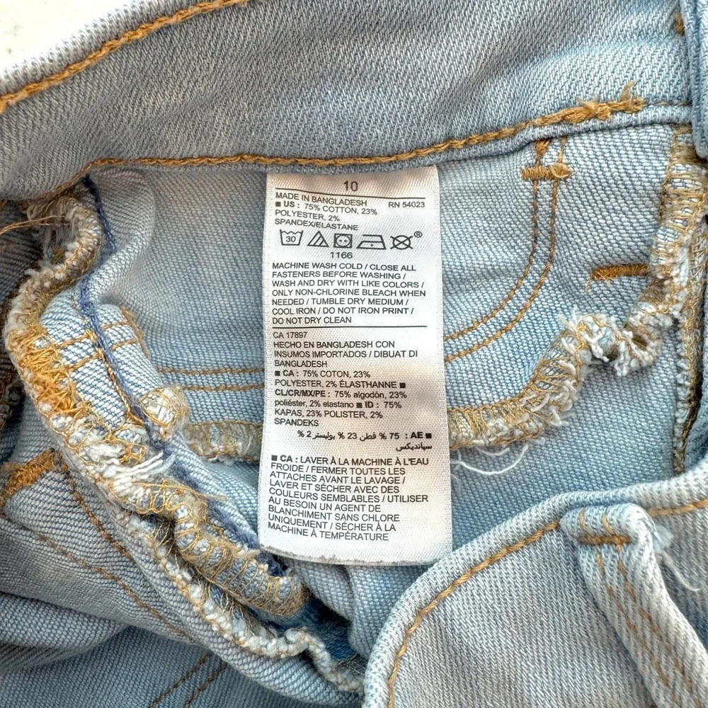 Old Navy Kids‎ Girls Ballerina Jeans Blue Distressed Skinny Jegging Size 10